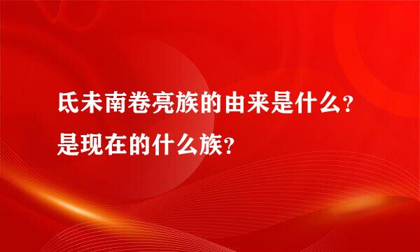 氐未南卷亮族的由来是什么？是现在的什么族？