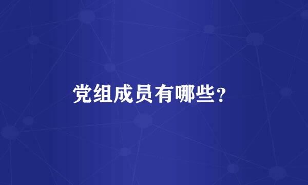 党组成员有哪些？