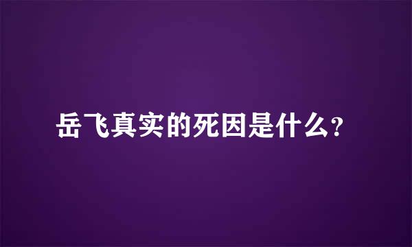 岳飞真实的死因是什么？