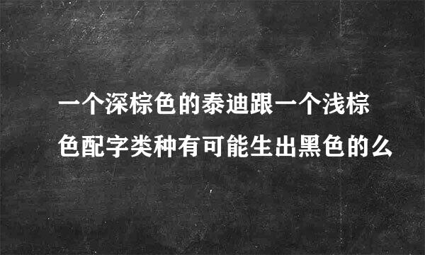 一个深棕色的泰迪跟一个浅棕色配字类种有可能生出黑色的么