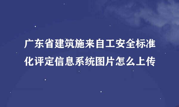 广东省建筑施来自工安全标准化评定信息系统图片怎么上传