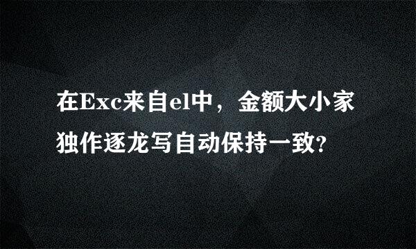 在Exc来自el中，金额大小家独作逐龙写自动保持一致？