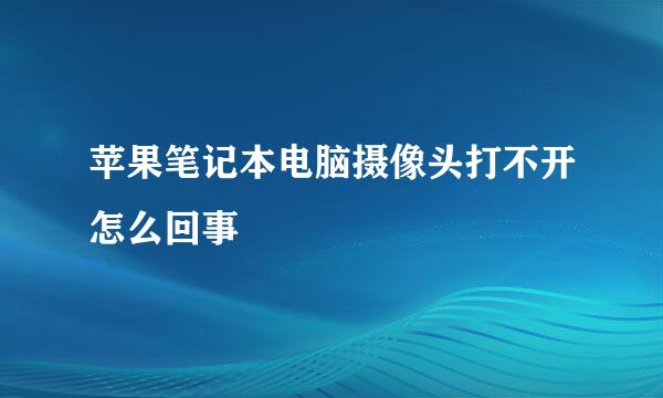 苹果笔记本电脑摄像头打不开怎么回事