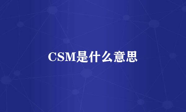 CSM是什么意思