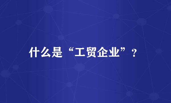 什么是“工贸企业”？