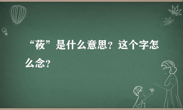 “莜”是什么意思？这个字怎么念？