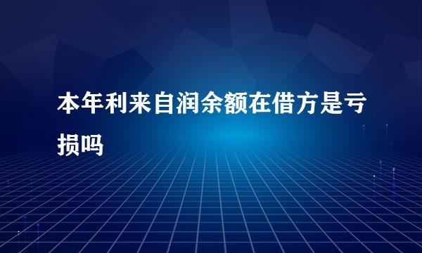 本年利来自润余额在借方是亏损吗