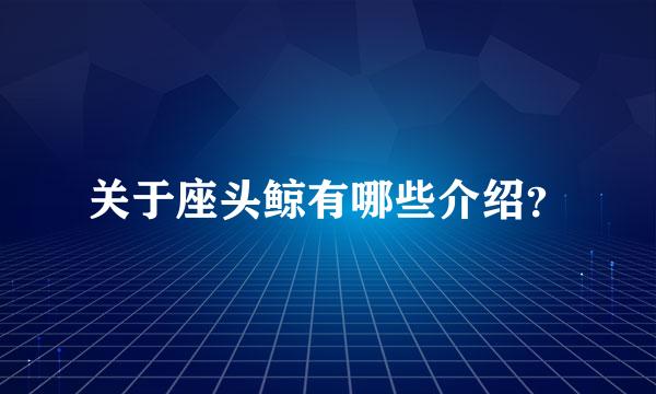 关于座头鲸有哪些介绍？