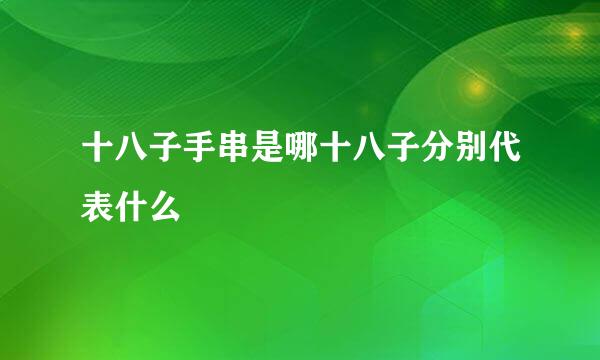 十八子手串是哪十八子分别代表什么