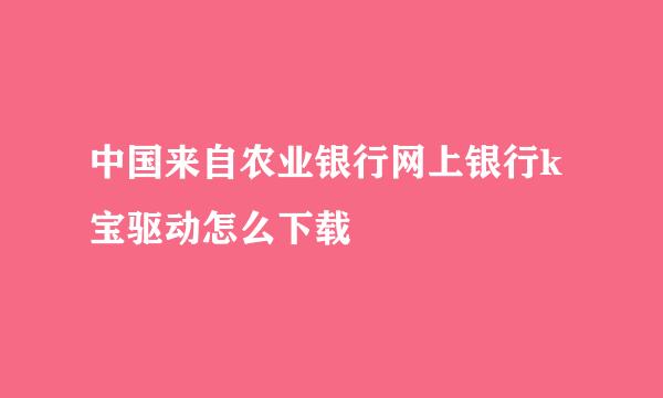 中国来自农业银行网上银行k宝驱动怎么下载