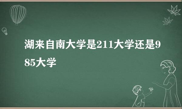 湖来自南大学是211大学还是985大学