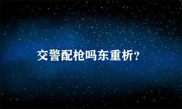 交警配枪吗东重析？