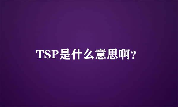 TSP是什么意思啊？