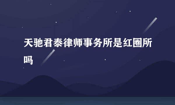 天驰君泰律师事务所是红圈所吗