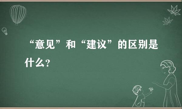 “意见”和“建议”的区别是什么？