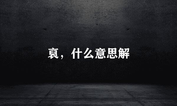 裒，什么意思解