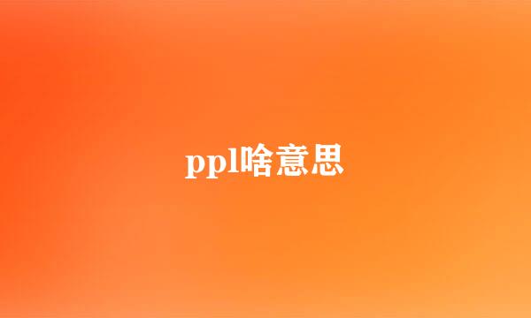 ppl啥意思