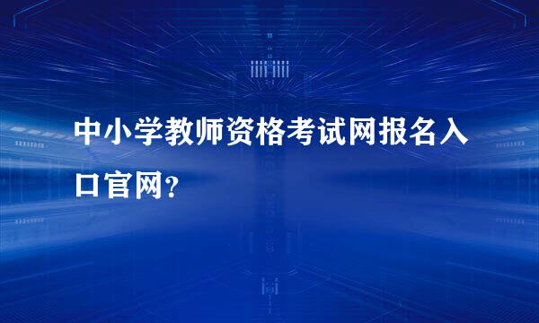 中小学教师资格考试网报名入口官网？