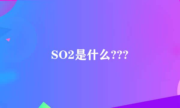 SO2是什么???