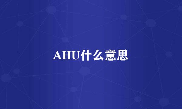 AHU什么意思