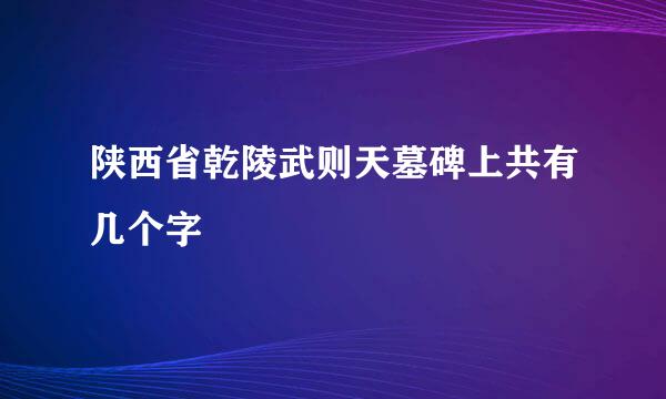 陕西省乾陵武则天墓碑上共有几个字