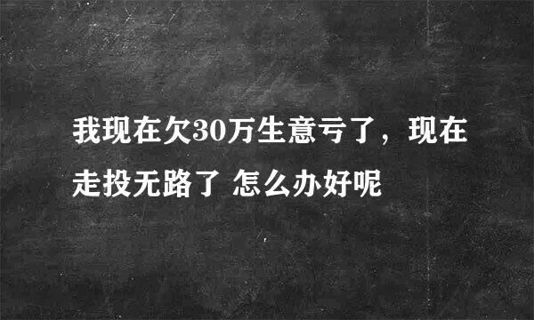 我现在欠30万生意亏了，现在走投无路了 怎么办好呢