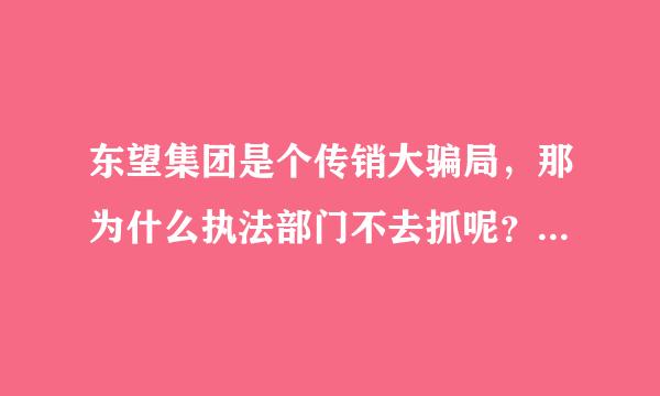 东望集团是个传销大骗局，那为什么执法部门不去抓呢？难道法律比不上骗孑吗？