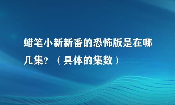 蜡笔小新新番的恐怖版是在哪几集？（具体的集数）