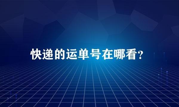 快递的运单号在哪看？