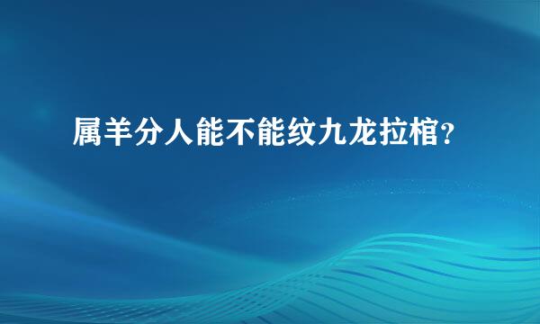 属羊分人能不能纹九龙拉棺？