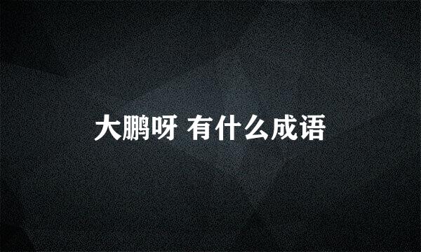 大鹏呀 有什么成语