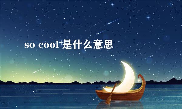 so cool 是什么意思