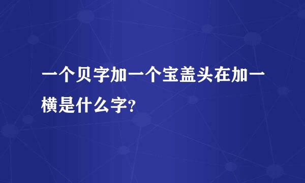 一个贝字加一个宝盖头在加一横是什么字？