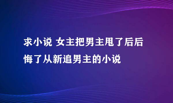 求小说 女主把男主甩了后后悔了从新追男主的小说