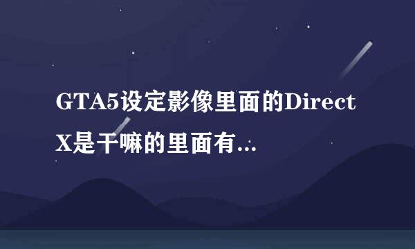 GTA5设定影像里面的DirectX是干嘛的里面有三个版本一个是10.1一个是10还有这个是11？