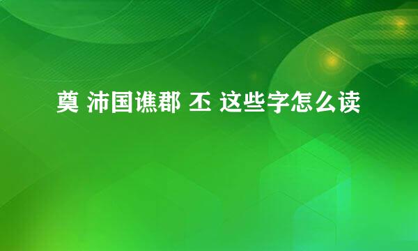 奠 沛国谯郡 丕 这些字怎么读