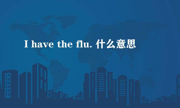 I have the flu. 什么意思