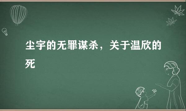 尘宇的无罪谋杀，关于温欣的死