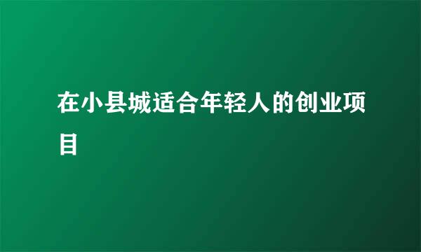 在小县城适合年轻人的创业项目