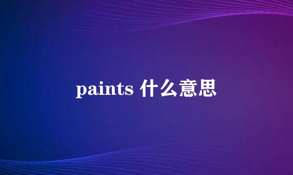 paints 什么意思