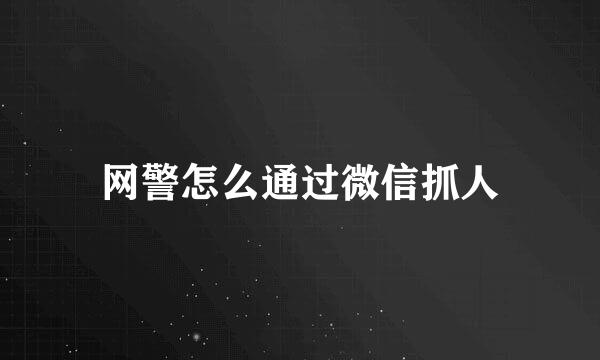 网警怎么通过微信抓人