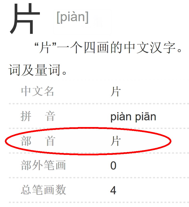 片的部首是什么