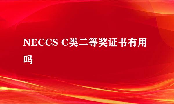 NECCS C类二等奖证书有用吗