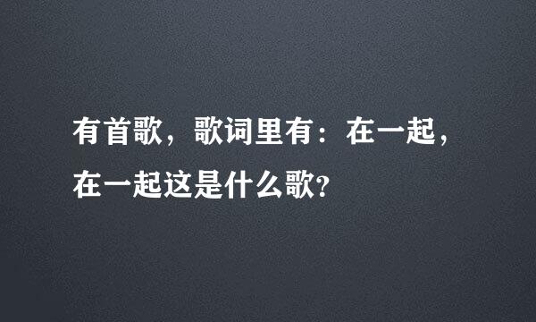 有首歌，歌词里有：在一起，在一起这是什么歌？