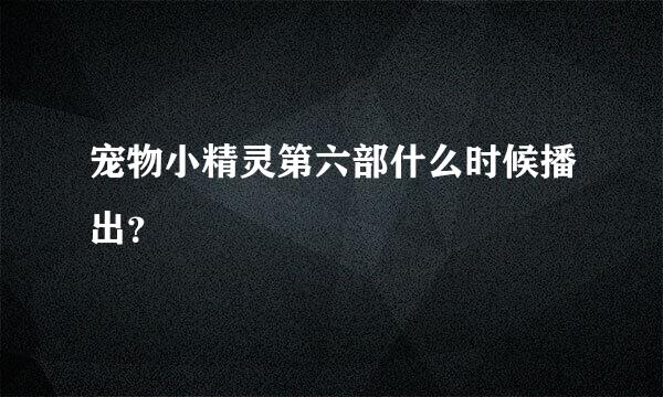 宠物小精灵第六部什么时候播出？