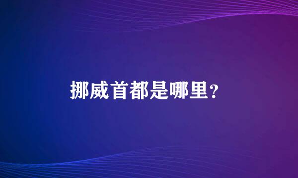 挪威首都是哪里？