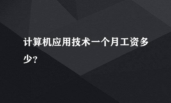 计算机应用技术一个月工资多少？