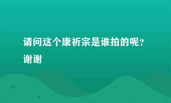 请问这个康祈宗是谁拍的呢？谢谢