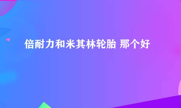 倍耐力和米其林轮胎 那个好