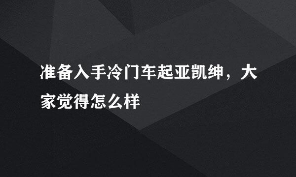 准备入手冷门车起亚凯绅，大家觉得怎么样